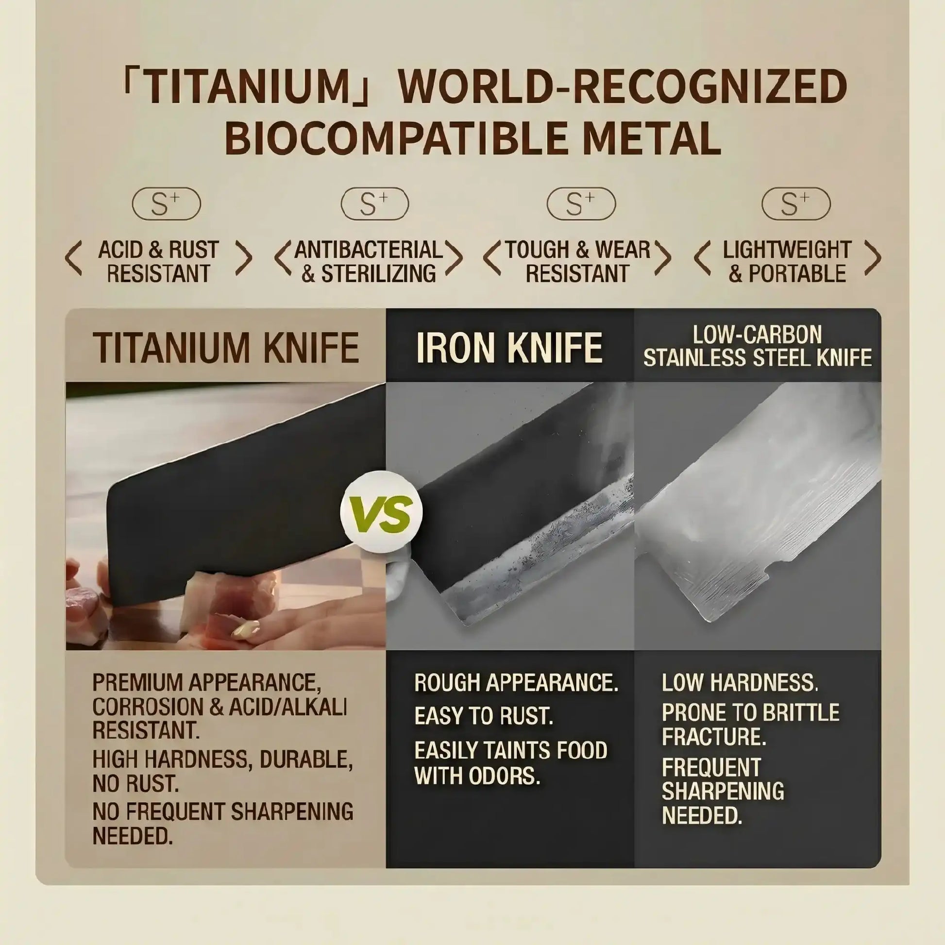 Alorivo 3 - Piece Titanium Coated Knife Set