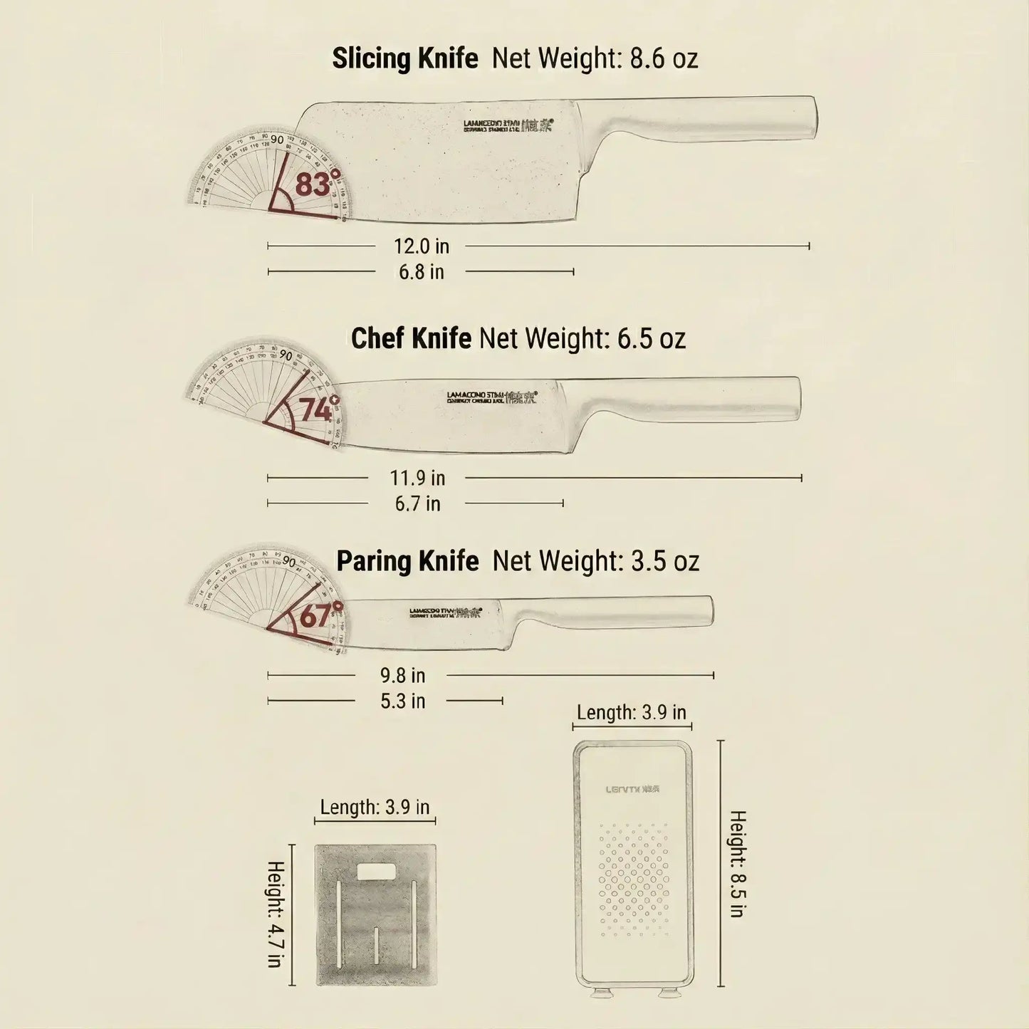 Alorivo 3 - Piece Titanium Coated Knife Set