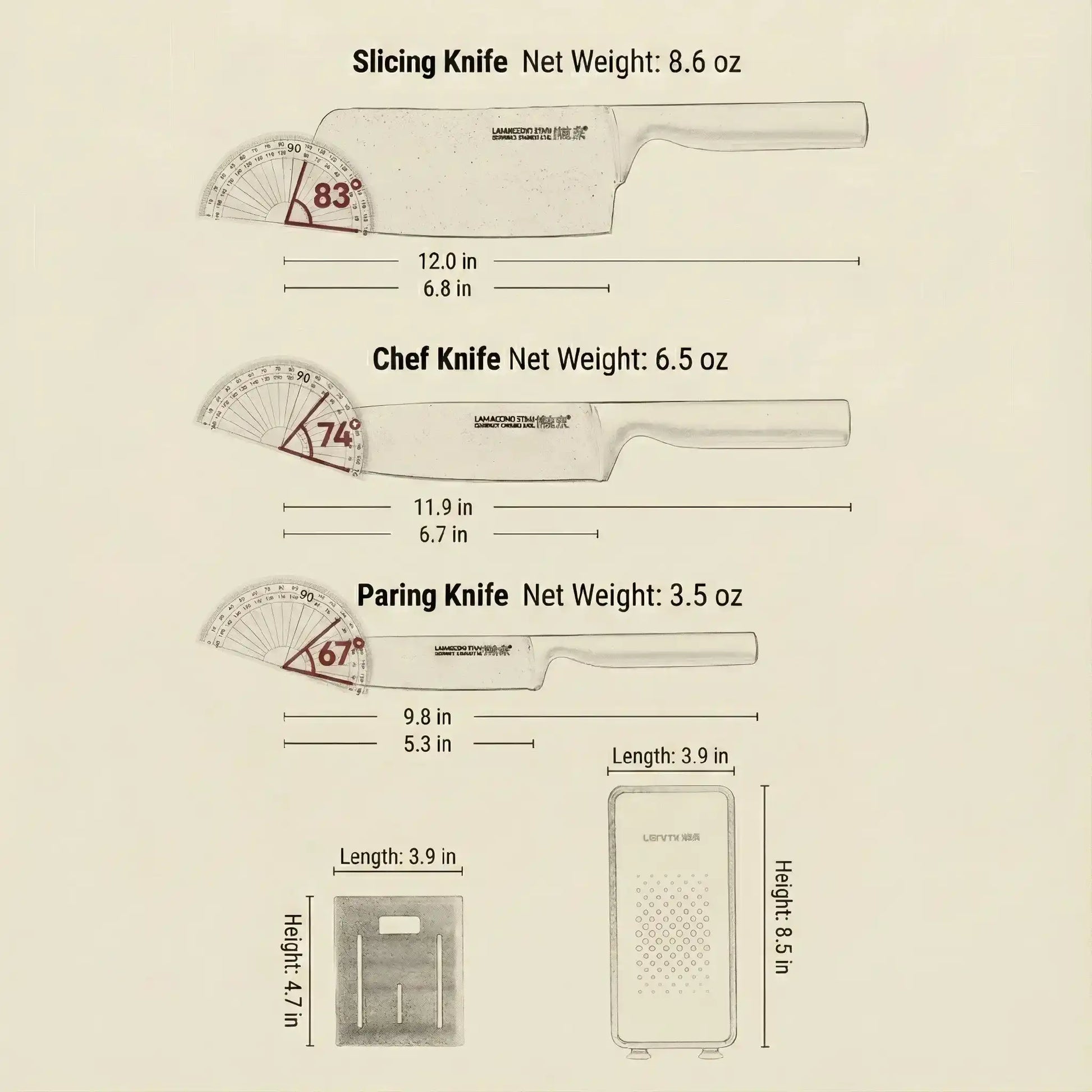Alorivo 3 - Piece Titanium Coated Knife Set