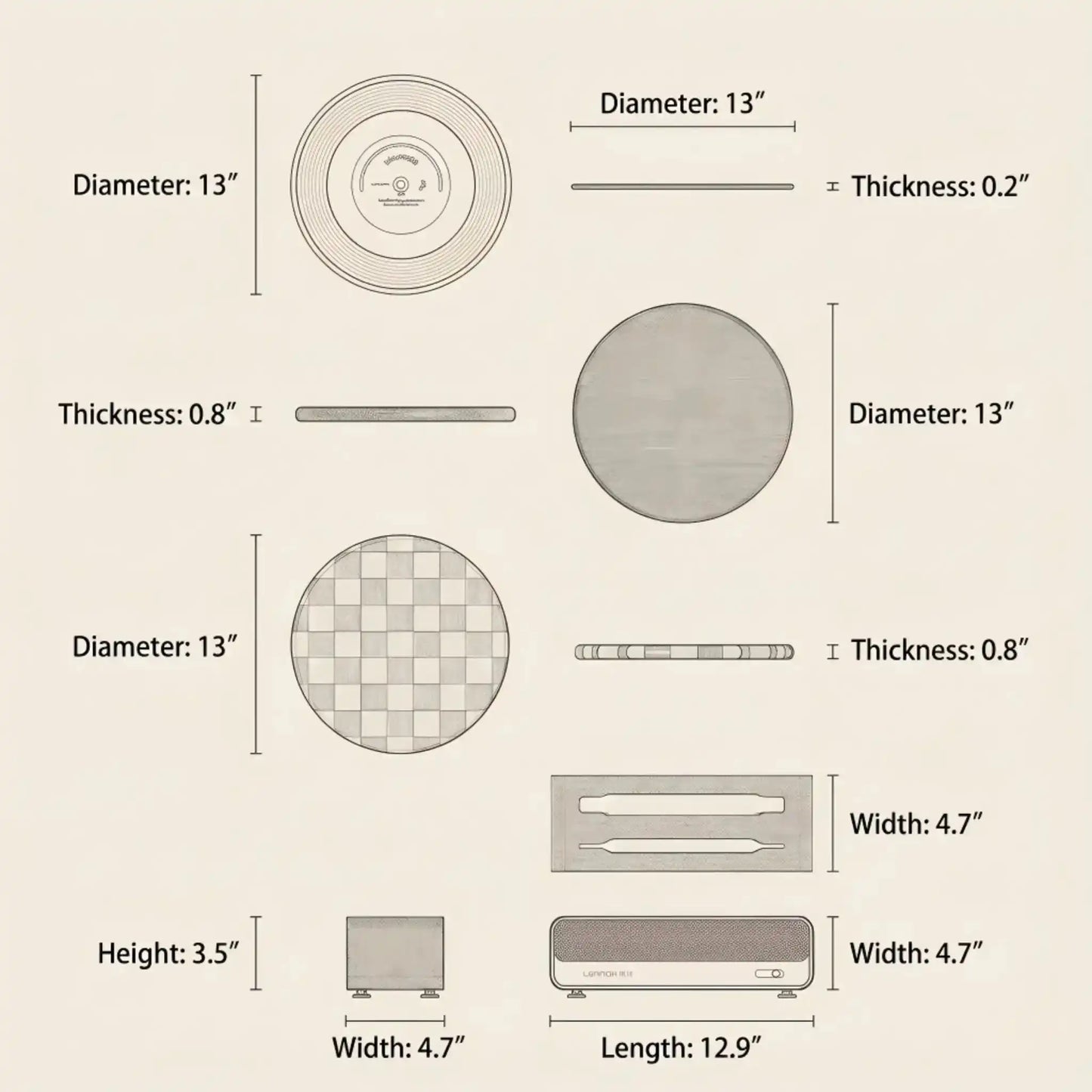 Alorivo "The Turntable" Round Cutting Board Set