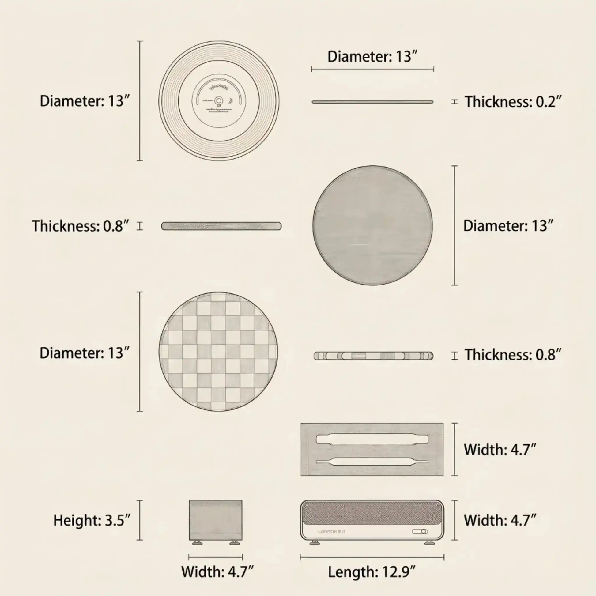 Alorivo "The Turntable" Round Cutting Board Set