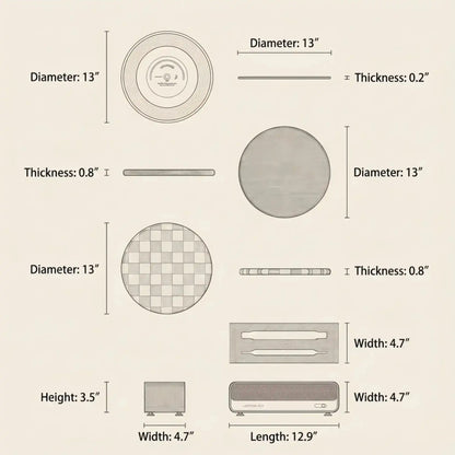 Alorivo "The Turntable" Round Cutting Board Set